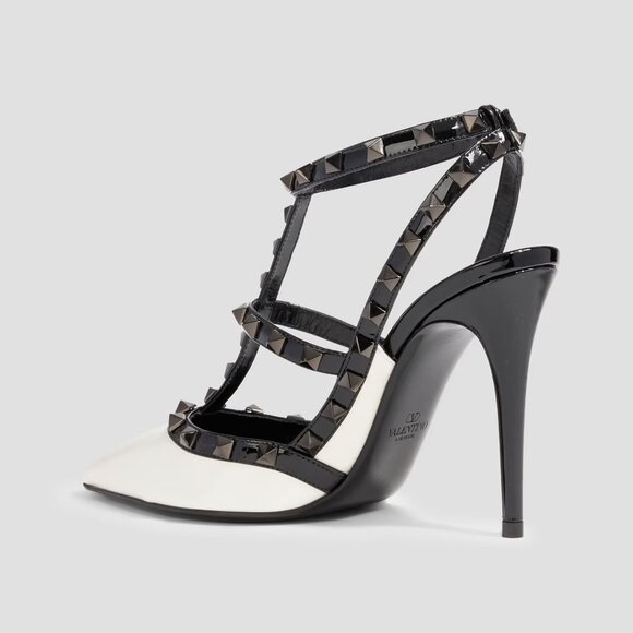 VALENTINO GARAVANI Rockstud 100 two-tone patent-leather pumps, Size 41, NIB - Picture 3 of 11